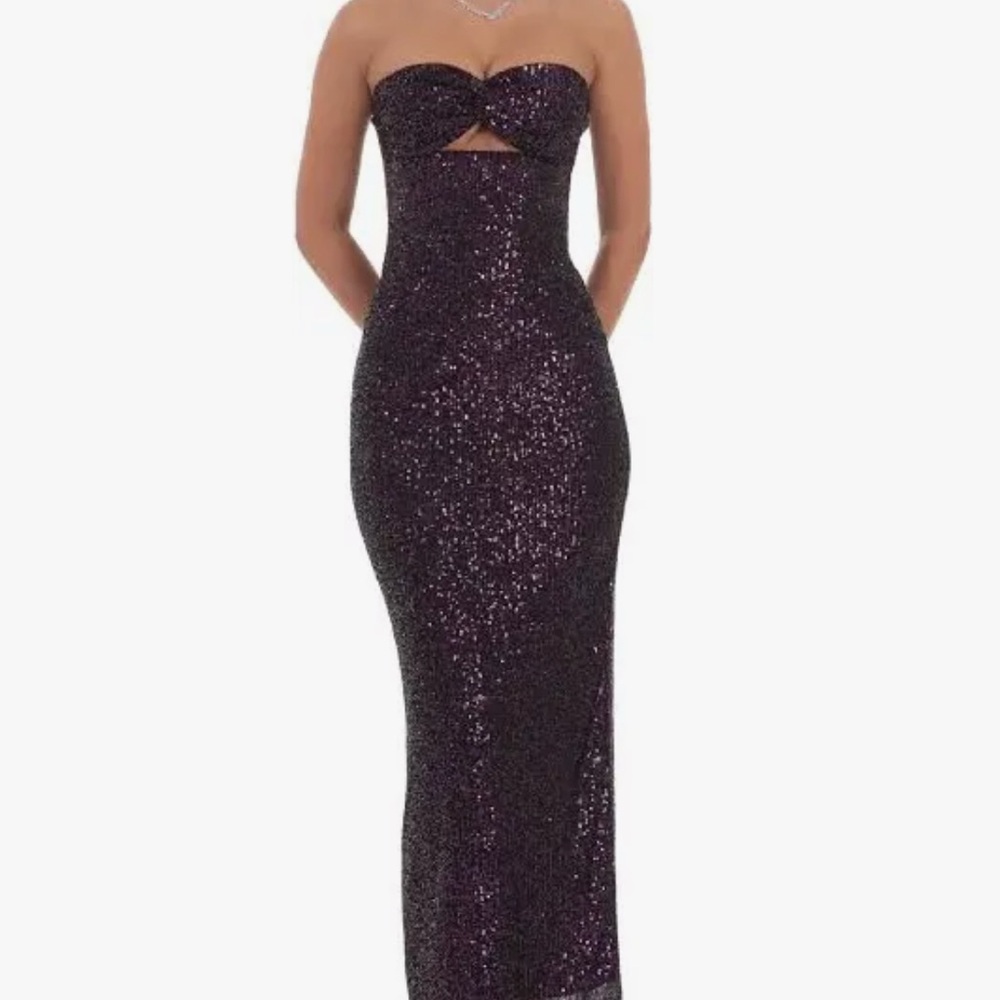 Lucy in the Sky Cut-out Sequin Maxi Dress